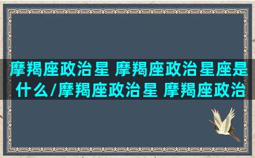 摩羯座政治星 摩羯座政治星座是什么/摩羯座政治星 摩羯座政治星座是什么-我的网站